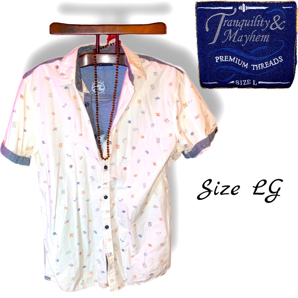 Tranquility and Mayhem Mens Short Sleeve Shirt Med